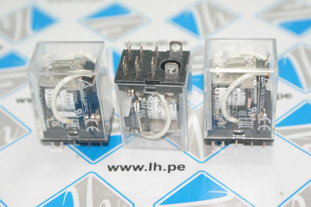 LY2 12VDC           Relay electromagnético DPDT, 12VDC, 8 Pines, 10A